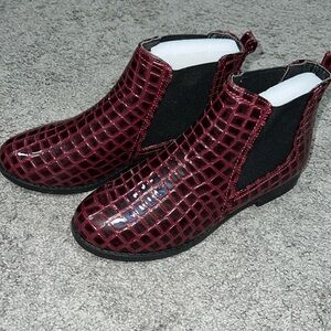 Croc Patent Chelsea Boots